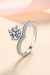 Opulent 1 Carat Moissanite Sterling Silver Ring with Glamorous Zircon Accents - Elevate Your Style with Timeless Elegance