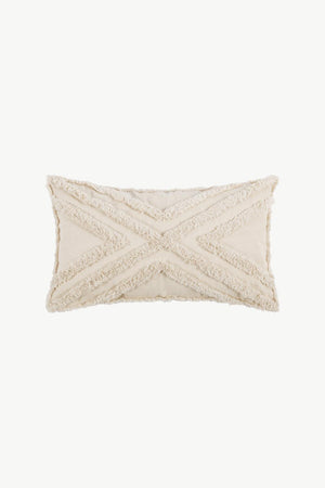 Fringe Decorative Throw Pillow Case-Trendsi-Beige Crisscross Lumbar-One Size-Très Elite