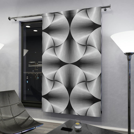Elite Customizable Blackout Polyester Window Curtains - Abstract Op Art Design