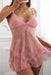 Enthralling Lace Babydoll Lingerie Set with Adjustable Spaghetti Straps and Matching Thong