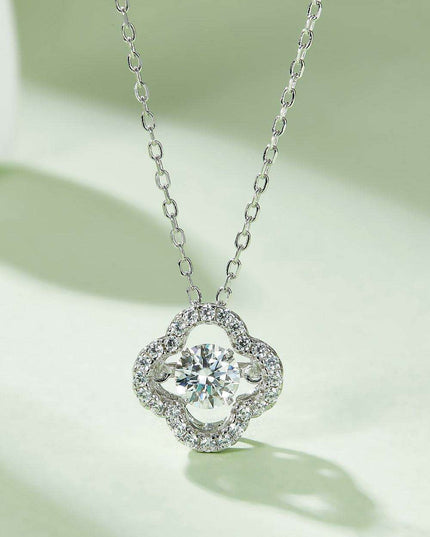 Radiant Clover Lab-Diamond Pendant Necklace Adorned with Zircon Accents