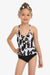 Bow-Embellished Ruffle Detail Beach One-Piece Swimsuit