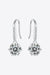 Sterling Silver Moissanite Drop Earrings with Shimmering Zircon Accents