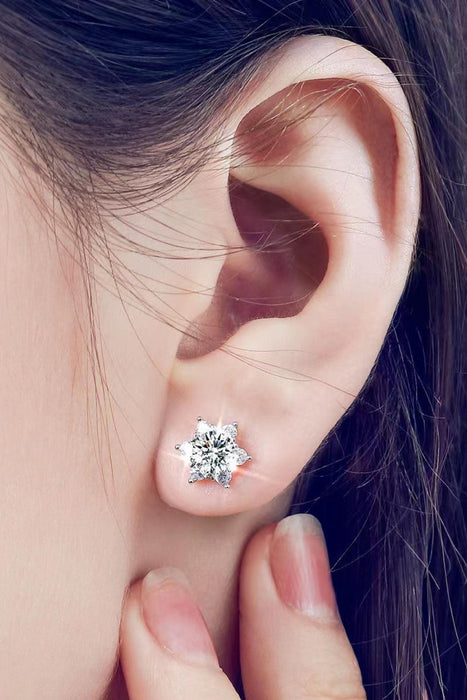 Floral Bloom Platinum & Moissanite Earrings