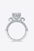 Elegant Lab Grown Diamond Sterling Silver Ring Set with Moissanite and Zircon - Complete with Certification and Warranty
