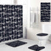 5Pcs Shower Curtain Bath Rug Set - Unique, Genuine and FUN Print Design