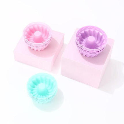 6-Pack Non-Stick Silicone Round Baking Molds for Cupcakes and Muffins - Très Elite