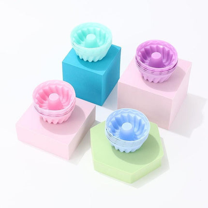 6-Pack Non-Stick Silicone Round Baking Molds for Cupcakes and Muffins - Très Elite