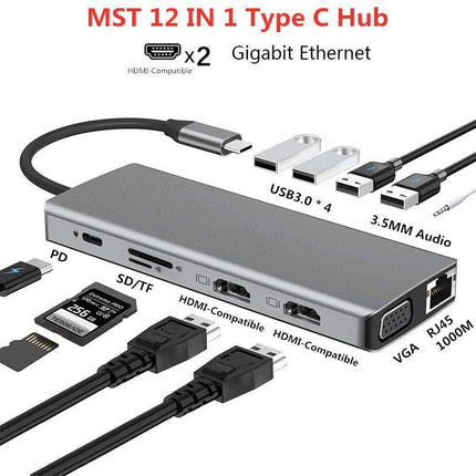 6-Port Dual HDMI Multi-Display Docking Station with 4K Output and USB 3.0 Connectivity - Très Elite
