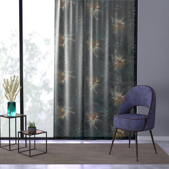 Customizable Vintage Floral Photo Window Curtains with Personalized Touch