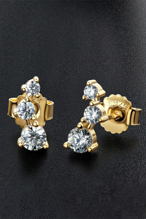 Your Way Moissanite Stud Earrings-Trendsi-Gold-One Size-Très Elite