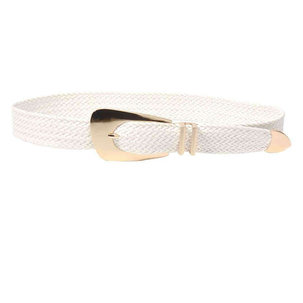 Asymmetrical Clasp Woven Waist Belt for Effortless Chic Style