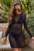 Mesh High Neck Sheer Cover Up