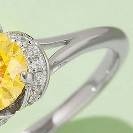 Elegant Multicolored Lab-Grown Diamond Ring in Sterling Silver