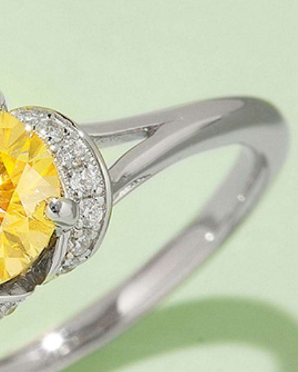 Elegant Multicolored Lab-Grown Diamond Ring in Sterling Silver