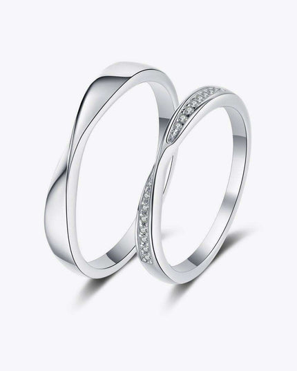 Elegant Sterling Silver Ring with Lab-Diamond Accent - Timeless Sophistication