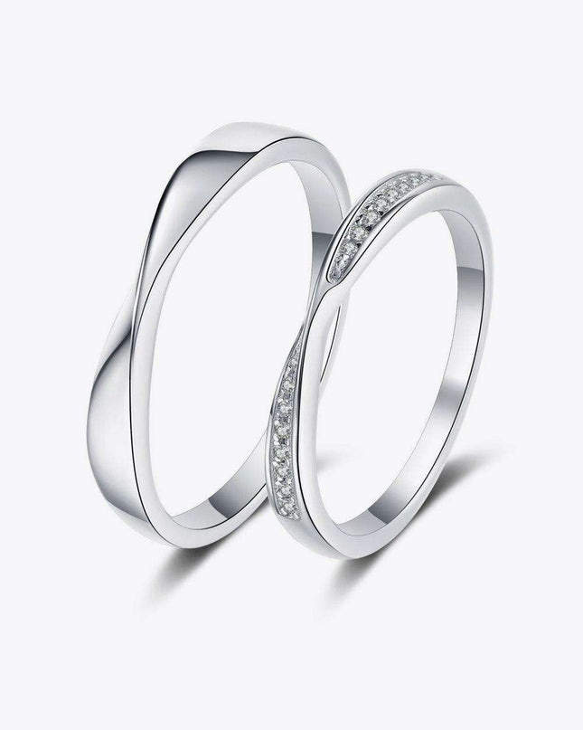 Elegant Sterling Silver Ring with Lab-Diamond Accent - Timeless Sophistication