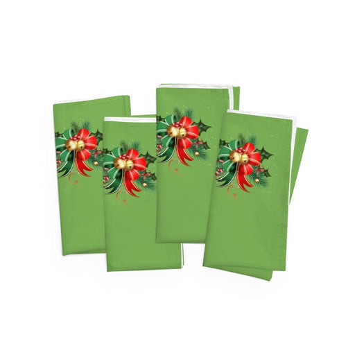 Festive Green Winter Holiday Napkins - Set of 4, 19"x19"