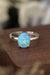 Elegant Opal Solitaire Sterling Silver Ring with Platinum Plating