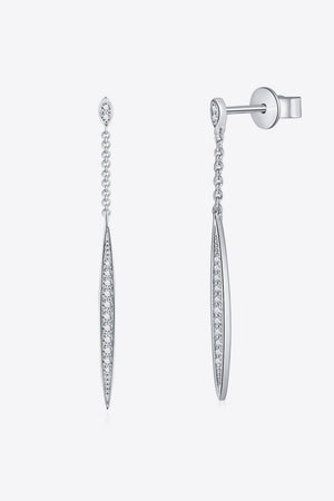 Elegant Moissanite 925 Sterling Silver Drop Earrings-Trendsi-Silver-One Size-Très Elite