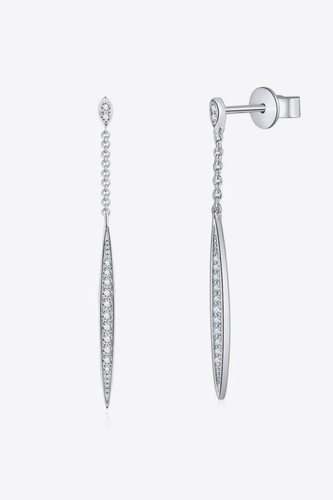 Platinum-Plated Moissanite Drop Earrings