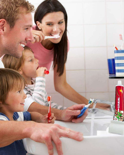 Automatic Toothpaste Dispenser and Toothbrush Holder - Wall-Mounted Bathroom Organizer