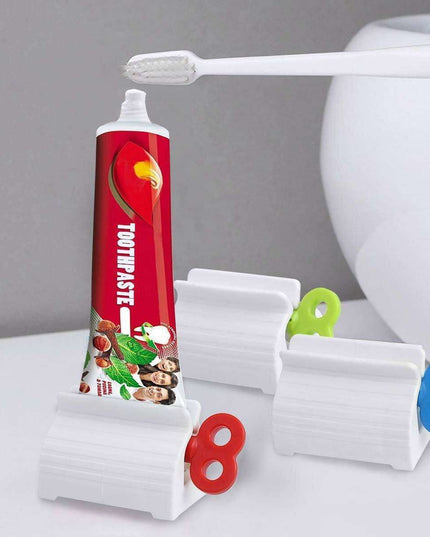 Automatic Toothpaste Dispenser and Toothbrush Holder - Wall-Mounted Bathroom Organizer