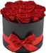 Everlasting Romance: 12 Stem Preserved Red Rose Bouquet in Elegant Round Case