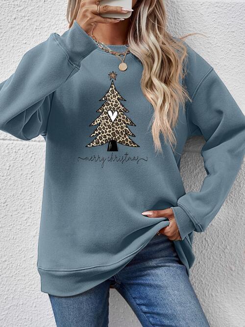 Cozy Christmas Tree Print Sweater - Holiday Cheer Pullover
