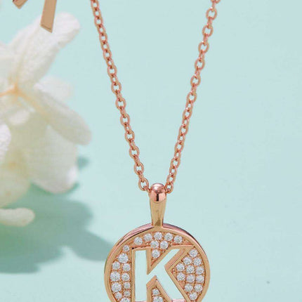 Stunning Rose Gold-Plated Necklace with Lab-Created Diamond - A Modern Elegance
