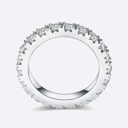 Timeless Radiance Lab-Created Diamond and Moissanite Silver Eternity Band