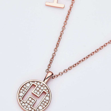 Radiant Moissanite Gemstone Pendant Necklace - Opulent Sterling Silver & 18K Rose Gold