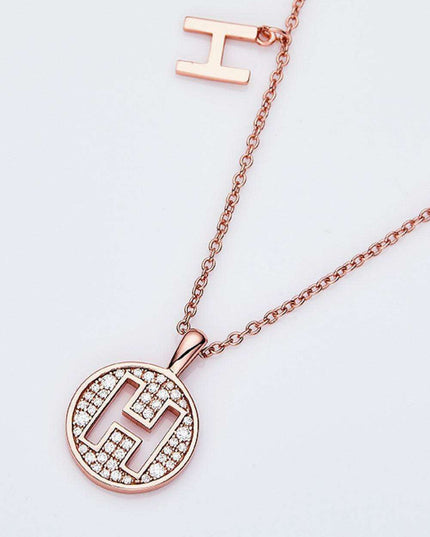 Radiant Moissanite Gemstone Pendant Necklace - Opulent Sterling Silver & 18K Rose Gold