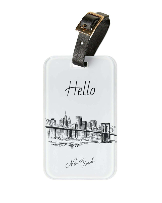 Elegant Customizable Acrylic Luggage Tag Duo with Premium Leather Straps