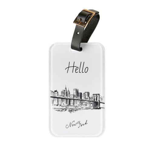 Luxury Acrylic Bag Tag with Leather Strap for Effortless Luggage Identification