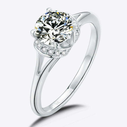 Sophisticated Sterling Silver Lab-Grown Diamond Ring