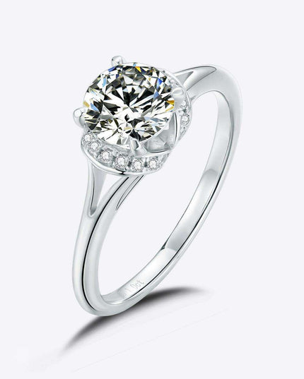 Sophisticated Sterling Silver Lab-Grown Diamond Ring