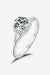 Elegant Lab Created Diamond Ring with Moissanite Accents and Sterling Silver Detail