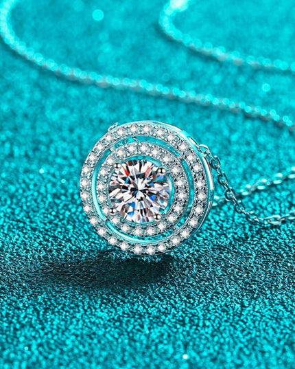 Sterling Silver Moissanite Necklace with Zircon Accents - A Timeless Treasure
