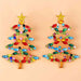 Shimmering Christmas Tree Rhinestone Earrings for Festive Holiday Glam