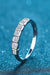 Moissanite Sparkle Sterling Silver Ring - Exquisite Rhodium-Plated Band