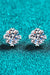 Elegant Moissanite Sterling Silver Stud Earrings with Round Stones