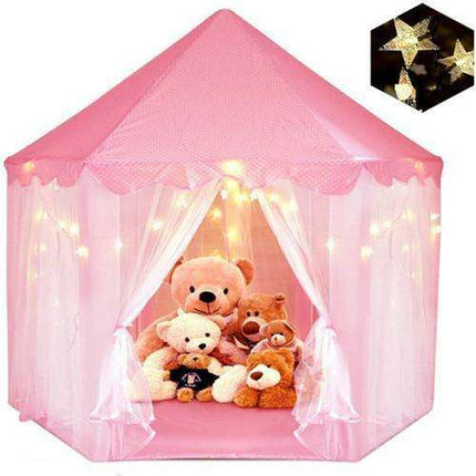 Magical LED Starry Princess Castle Play Tent for Kids