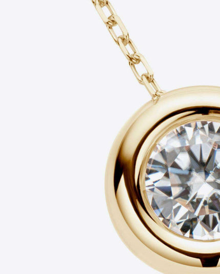 Elegant 1 Carat Moissanite Sterling Silver Pendant Necklace with Warranty