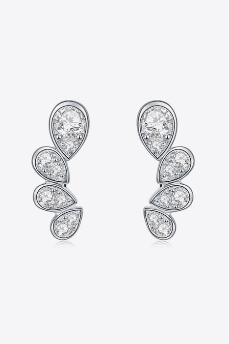 Elegant Pear Moissanite Earrings in Sterling Silver - Timeless Sophistication