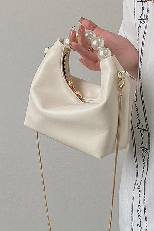 Cherished Faux Leather Pearl Shoulder Bag