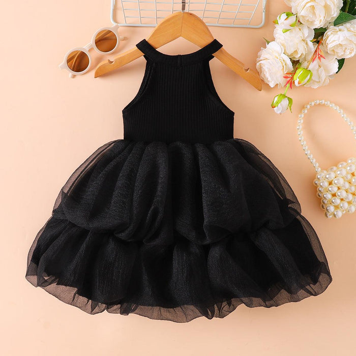 Chic Layered Tulle Dress for Little Girls