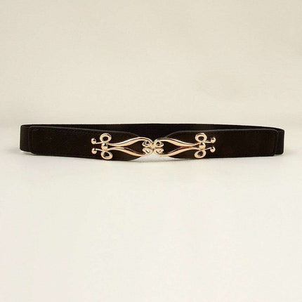 Elegant Versatile Elastic Belt with Stylish Alloy Buckle for Fashion-Forward Looks