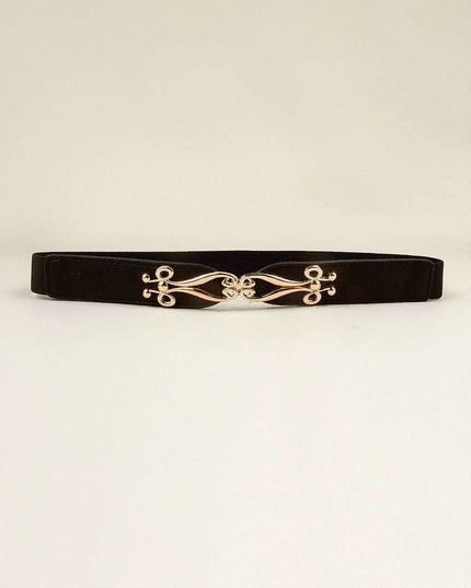 Elegant Versatile Elastic Belt with Stylish Alloy Buckle for Fashion-Forward Looks