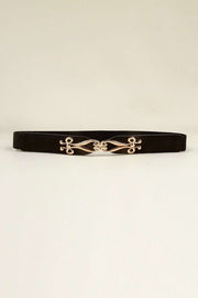 Elegant Versatile Elastic Belt with Stylish Alloy Buckle for Fashion-Forward Looks